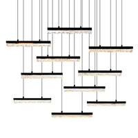 Stagger Chandeliers LED 48 Black Finish