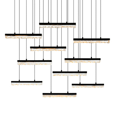 Stagger Chandeliers LED 48 Black Finish