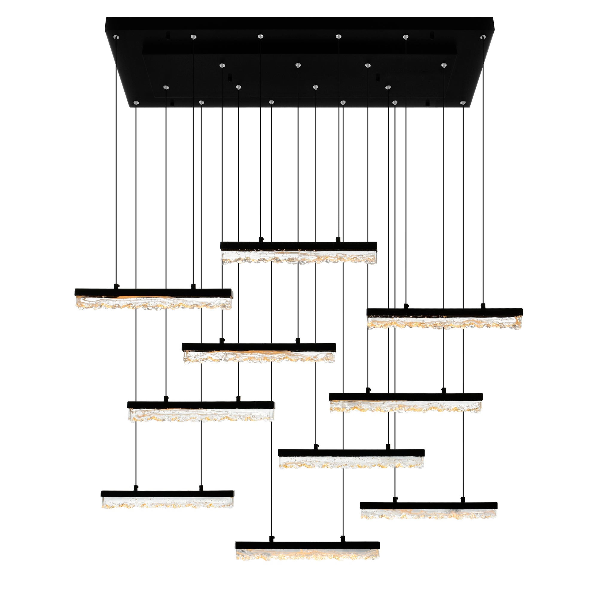 Stagger Chandeliers LED 48 Black Finish