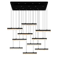 Stagger Chandeliers LED 48 Black Finish
