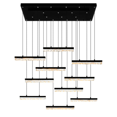 Stagger Chandeliers LED 48 Black Finish
