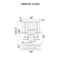 Stagger Chandeliers Brass Integrated LED 48in