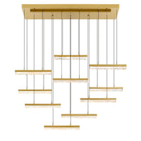 Stagger Chandeliers Brass Integrated LED 48in