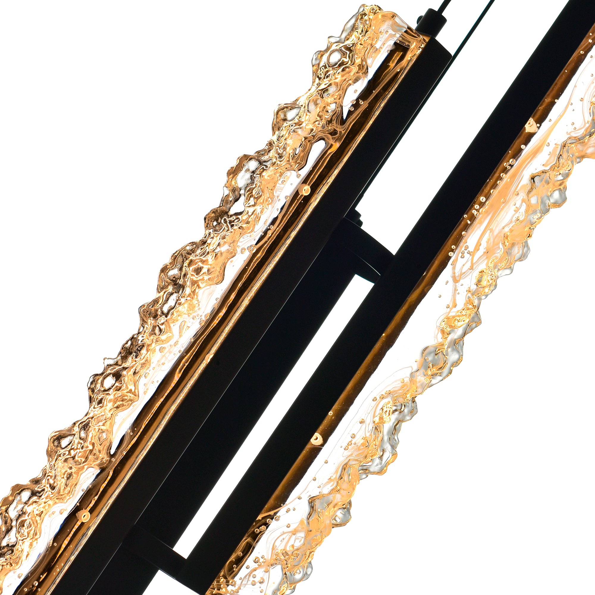 Stagger Pendants Black 6in LED Glass