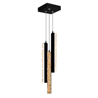 Stagger Pendants Black 6in LED Glass