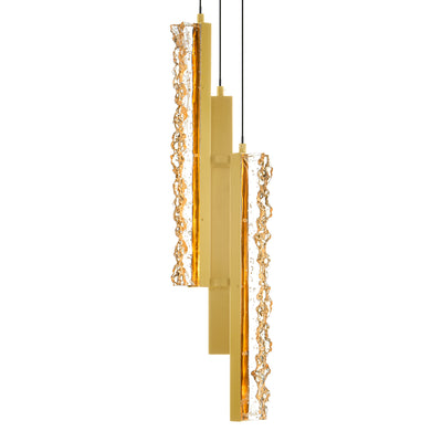 Stagger Pendants Brass LED 6in Handcrafted