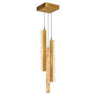 Stagger Pendants Brass LED 6in Handcrafted
