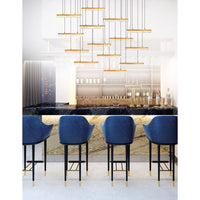 Stagger Chandeliers Brass Integrated LED 60in