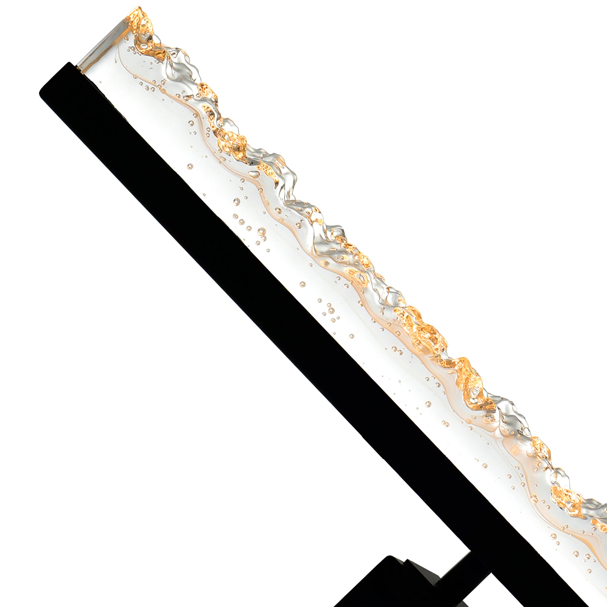 Stagger Vanity Lights Black Glass 36in LED
