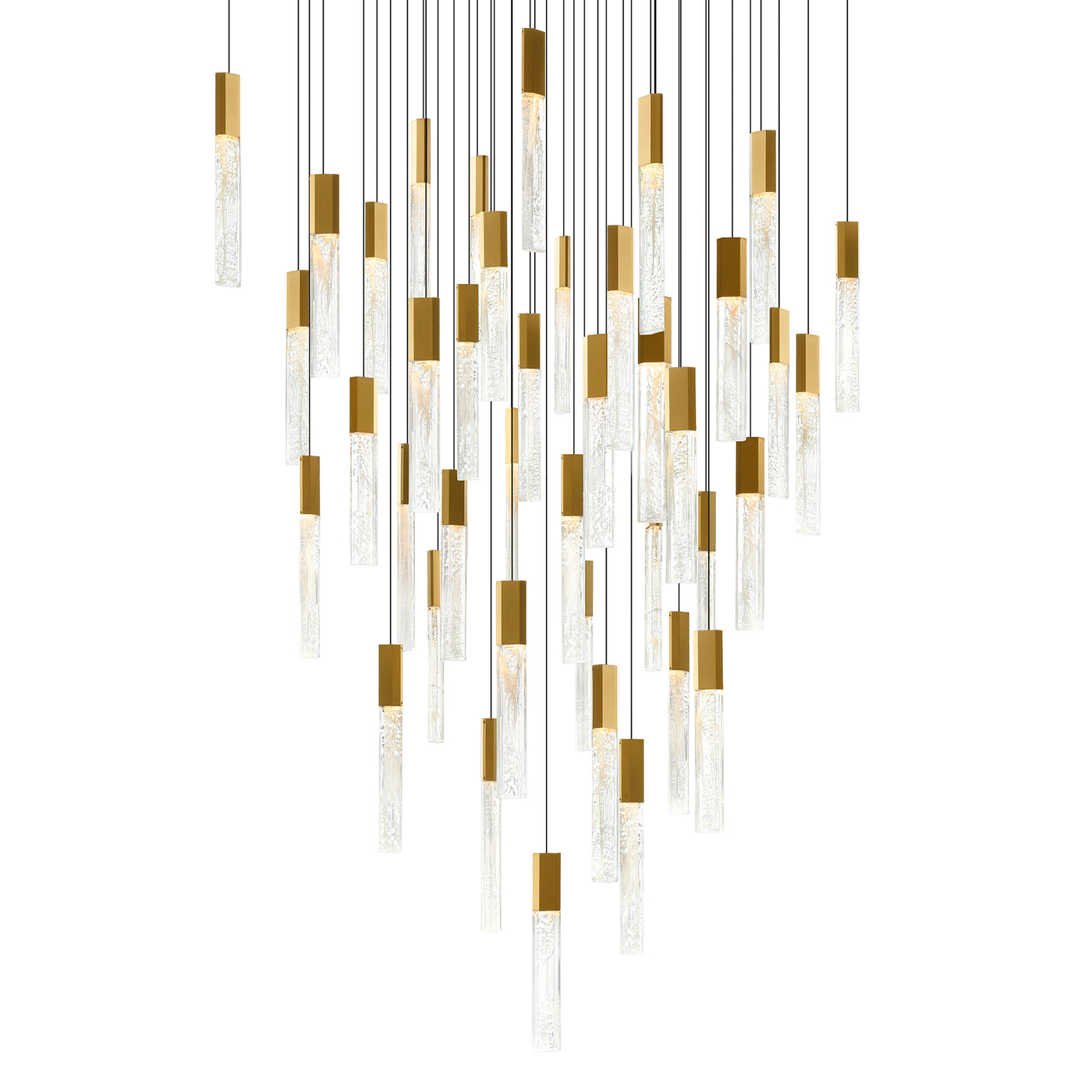 Greta Chandeliers Brass Handmade Glass