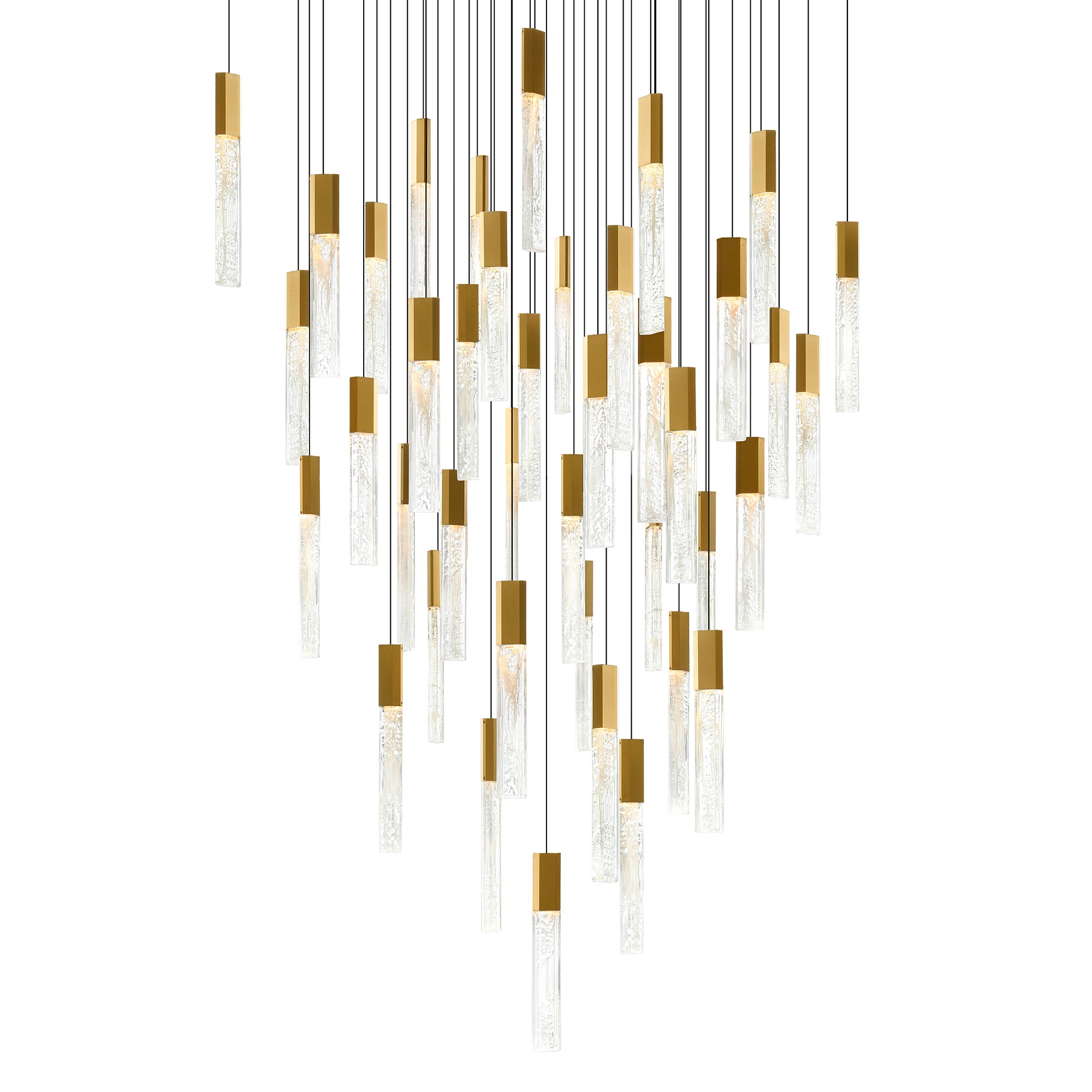 Greta Chandeliers Brass Handmade Glass