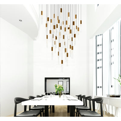 Greta Chandeliers Brass Handmade Glass