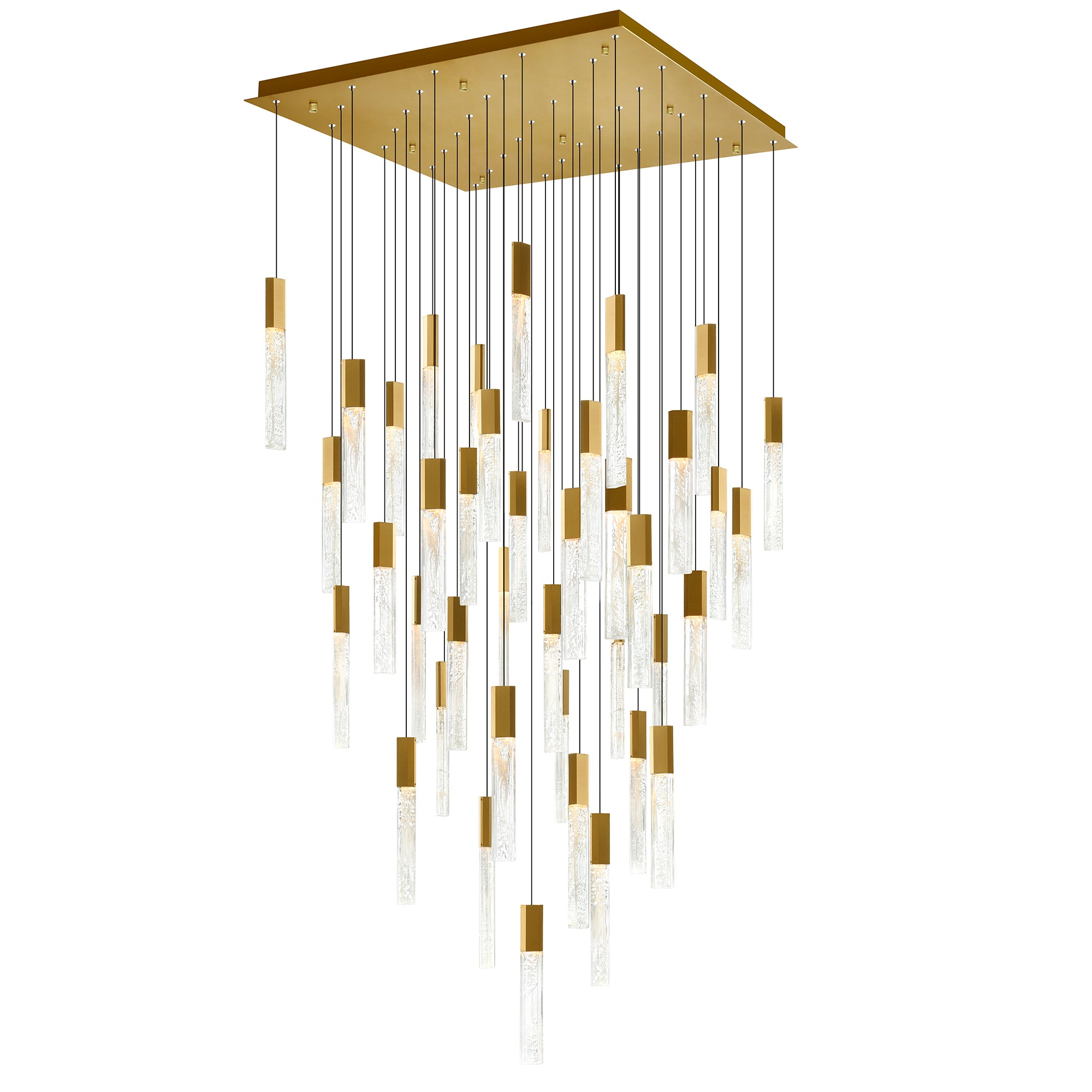 Greta Chandeliers Brass Handmade Glass