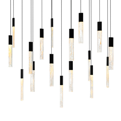 Greta Chandeliers 48in Black LED Handmade Glass