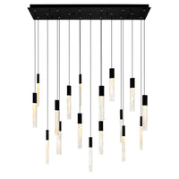 Greta Chandeliers 48in Black LED Handmade Glass