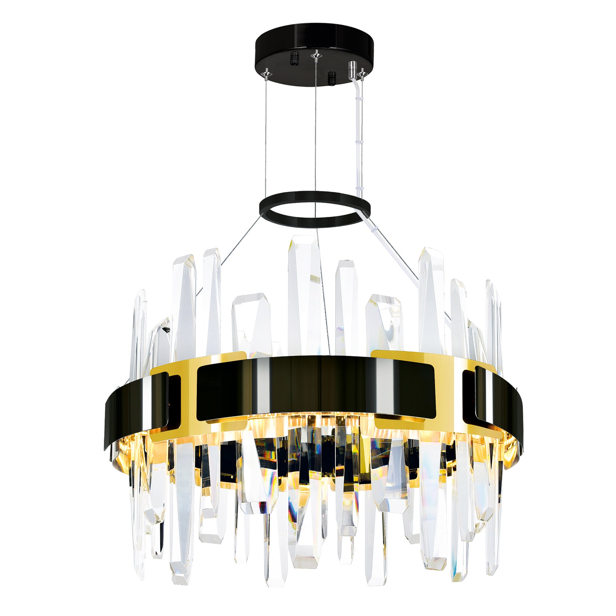 Aya Chandeliers Integrated LED Pearl Black