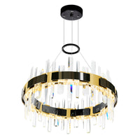 Aya Chandeliers 24 Inch Pearl Black LED