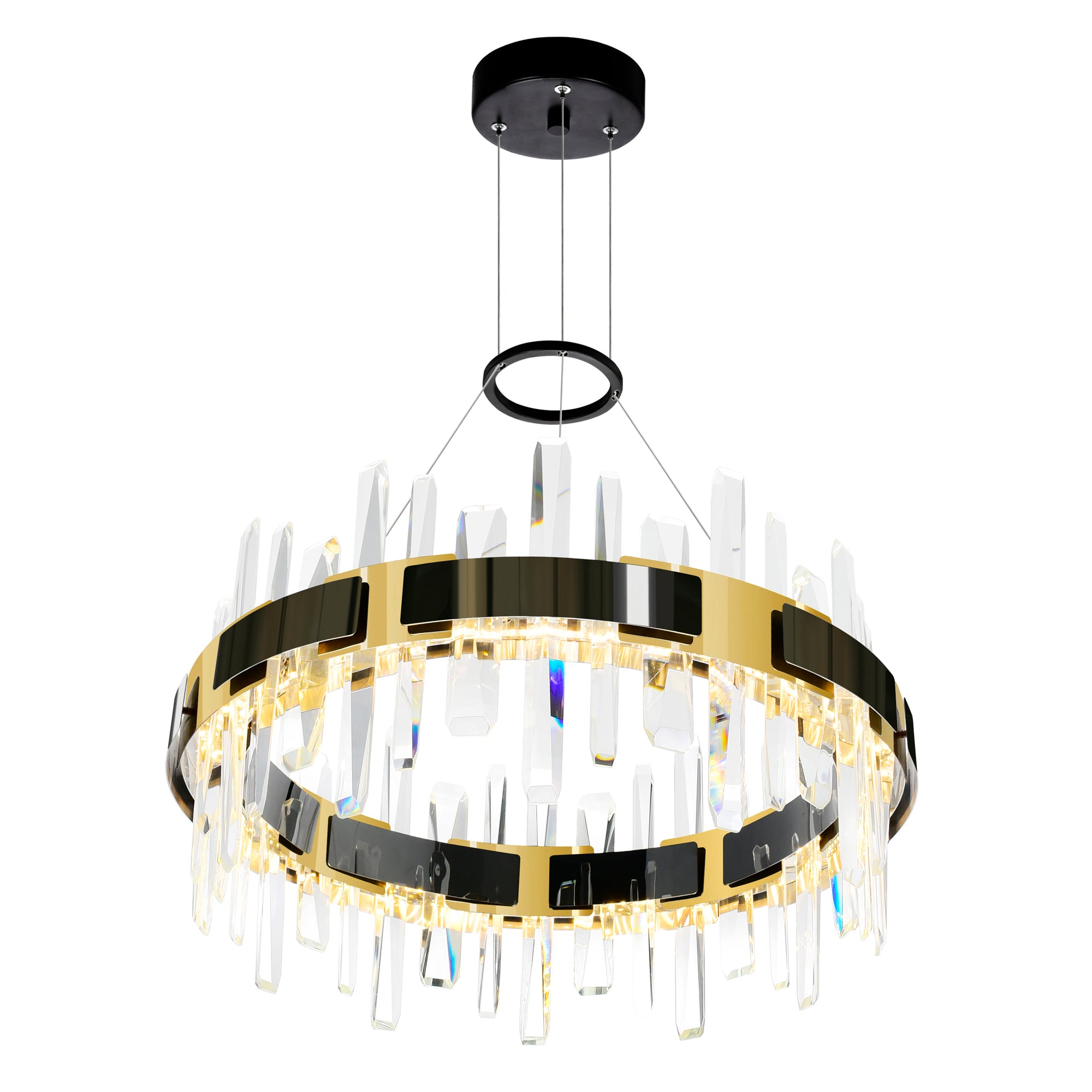 Aya Chandeliers 24 Inch Pearl Black LED