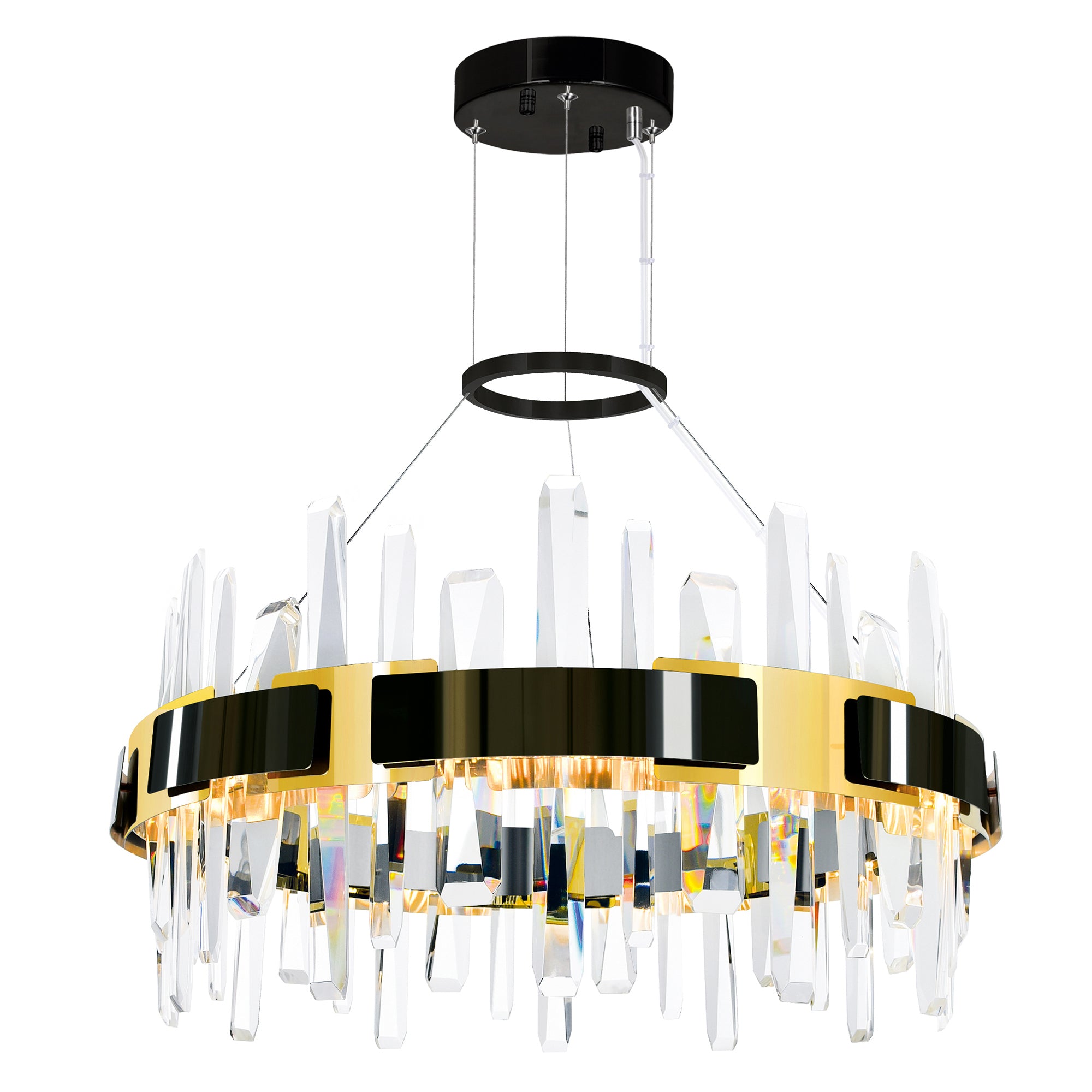 Aya Chandeliers 24 Inch Pearl Black LED