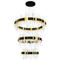 Aya Chandeliers Three Light Pearl Black