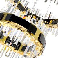 Aya Chandeliers Three Light Pearl Black