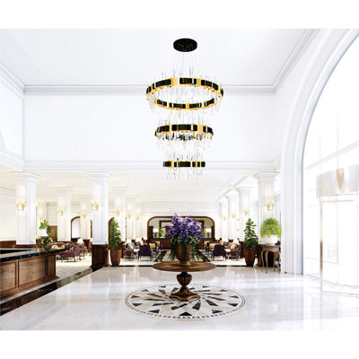 Aya Chandeliers 32 Inch Pearl Black LED