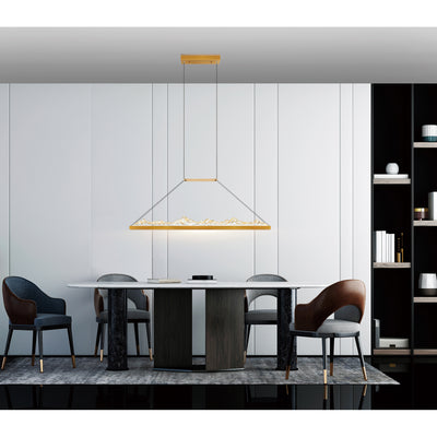 Himalayas Chandeliers Brass Finish LED 48in