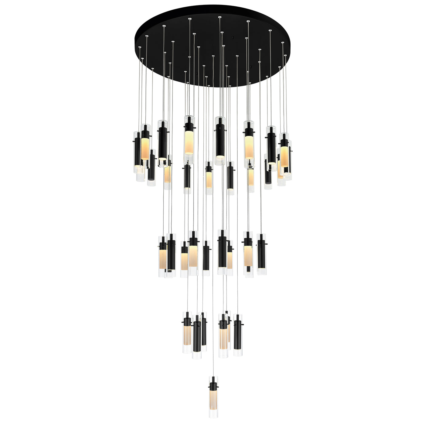 Olinda 37 Light Integrated LED Black Chandelier