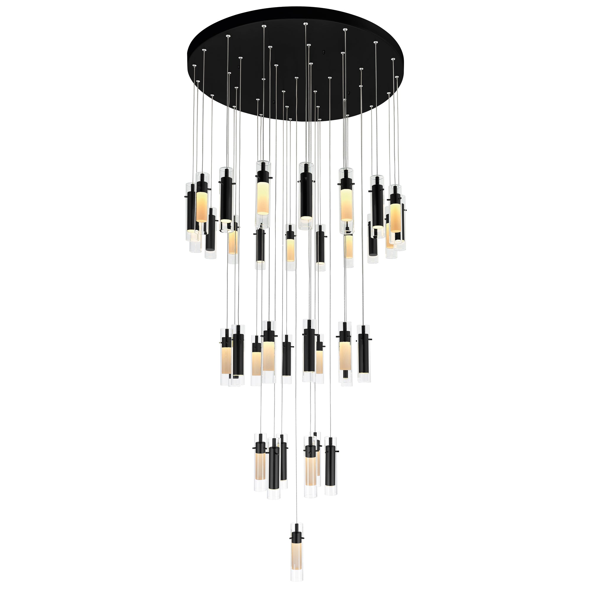 Olinda 37 Light Integrated LED Black Chandelier