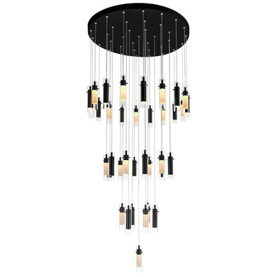 Olinda 37 Light Integrated LED Black Chandelier