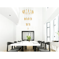Olinda 33in Satin Gold Chandelier Integrated LED