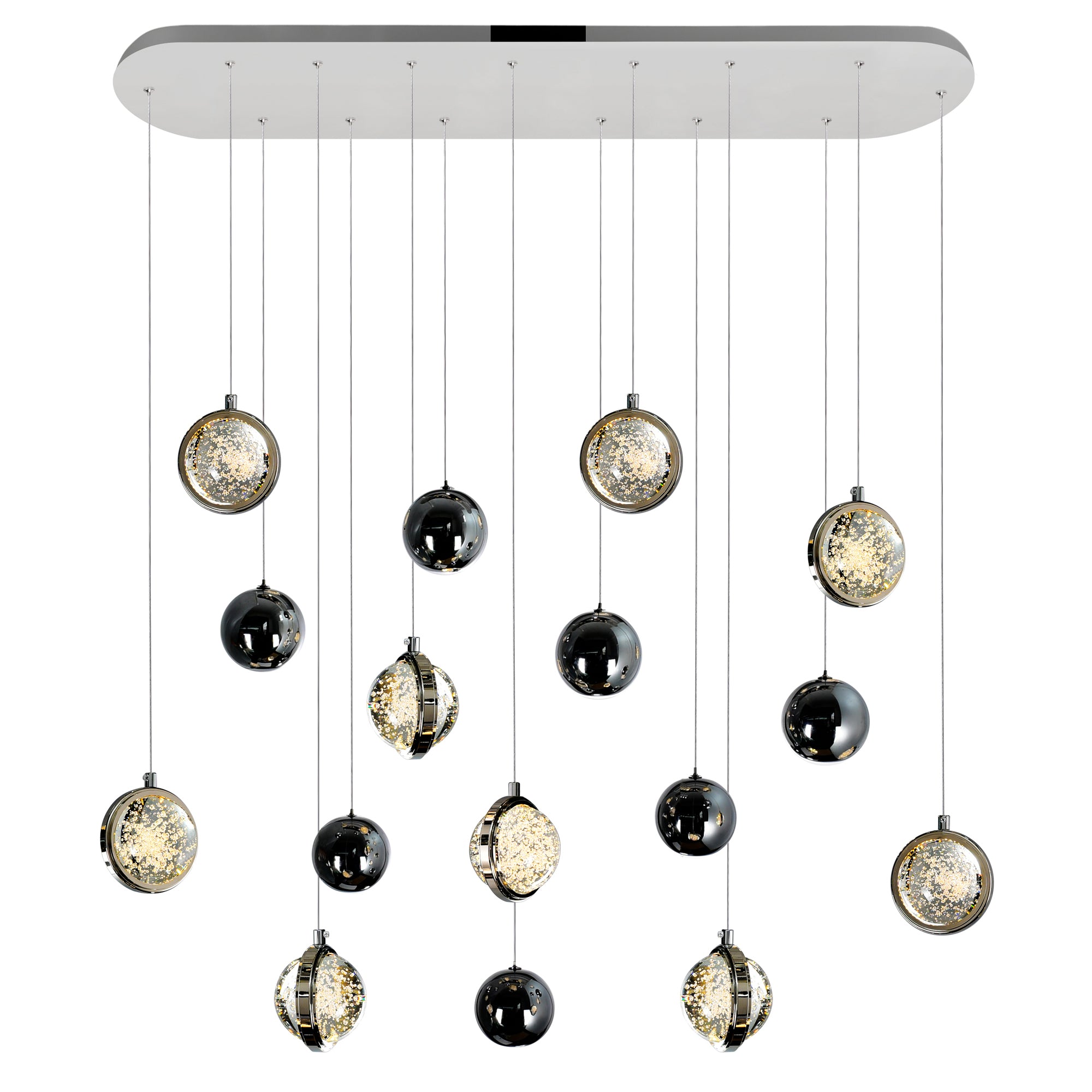 Salvador Chandeliers 9 Lights Polished Nickel