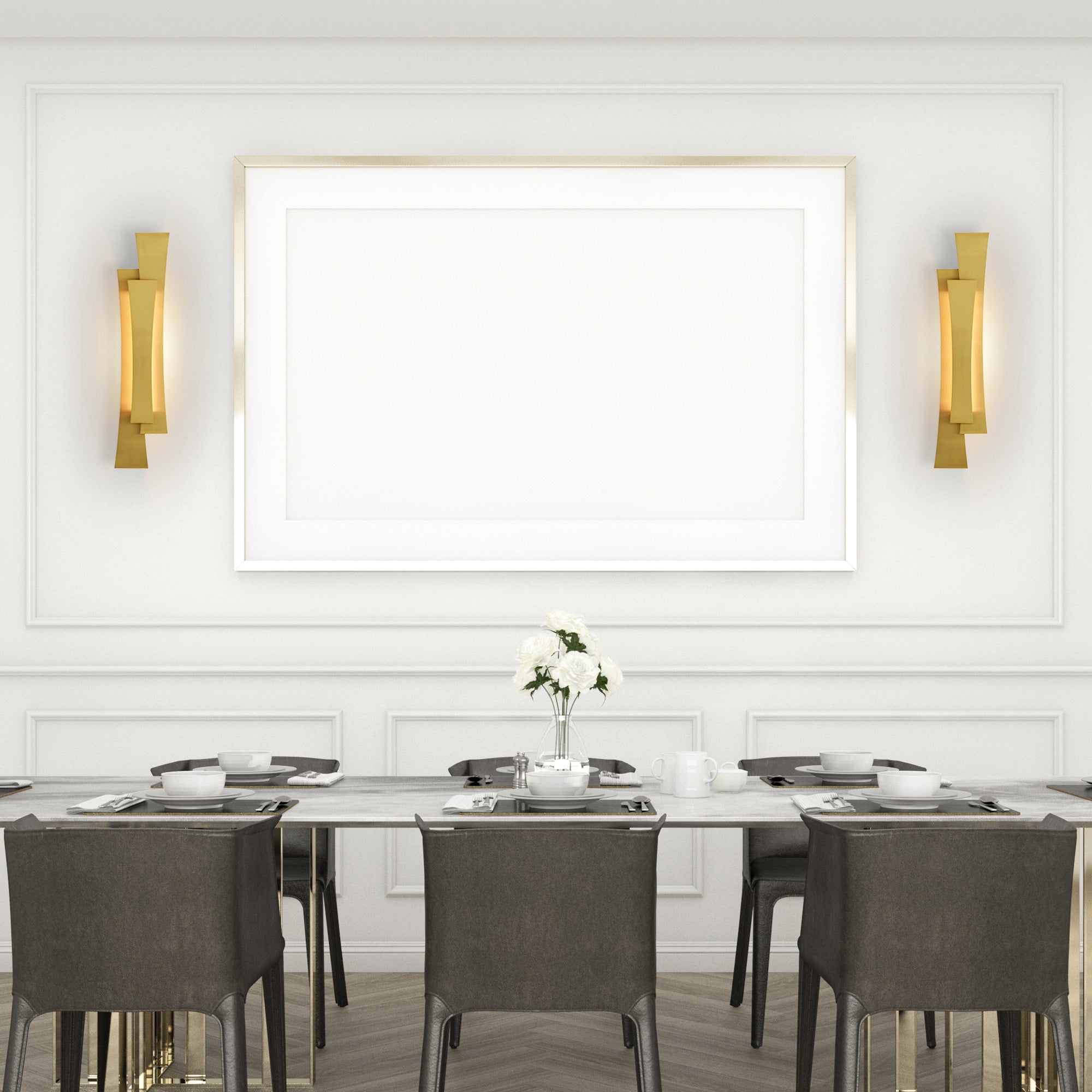 Candora Vanity Lights 24 Inch Brass Integrated
