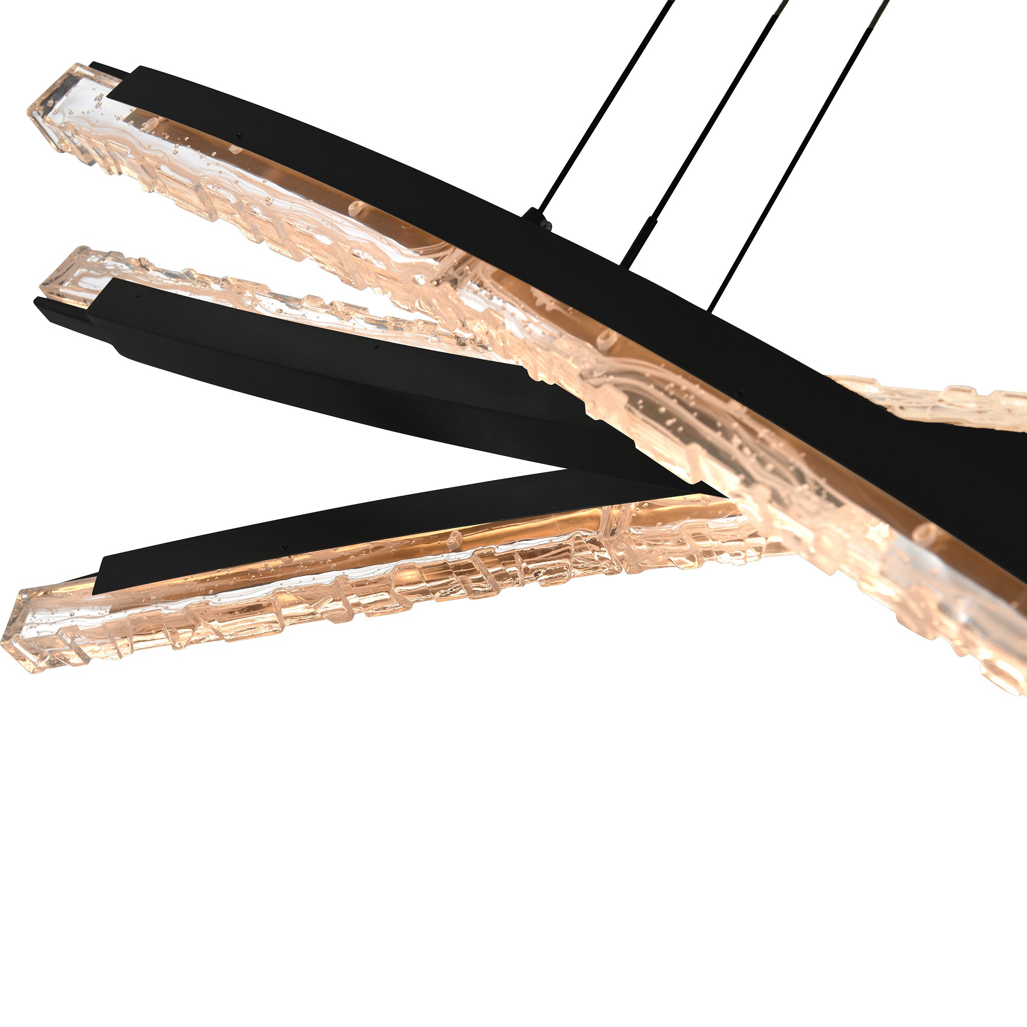 Saber Chandeliers Black Integrated LED 50in