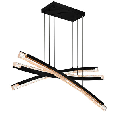 Saber Chandeliers Black Integrated LED 50in