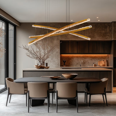 Saber Chandeliers Handcrafted Glass Brass LED