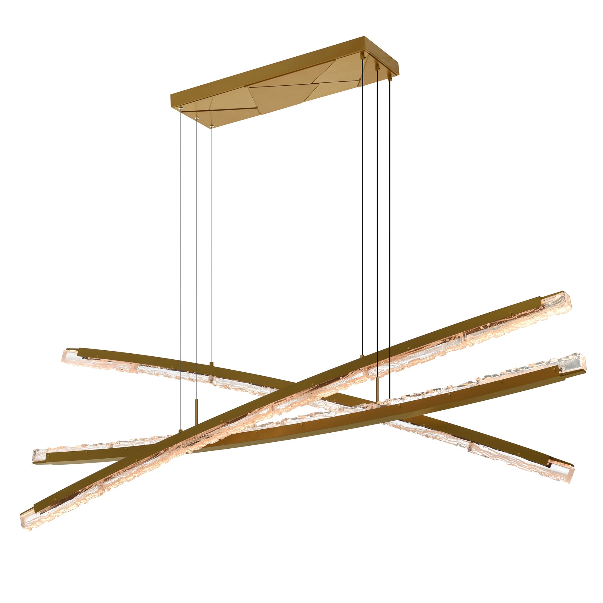 Saber Chandeliers Handcrafted Glass Brass LED
