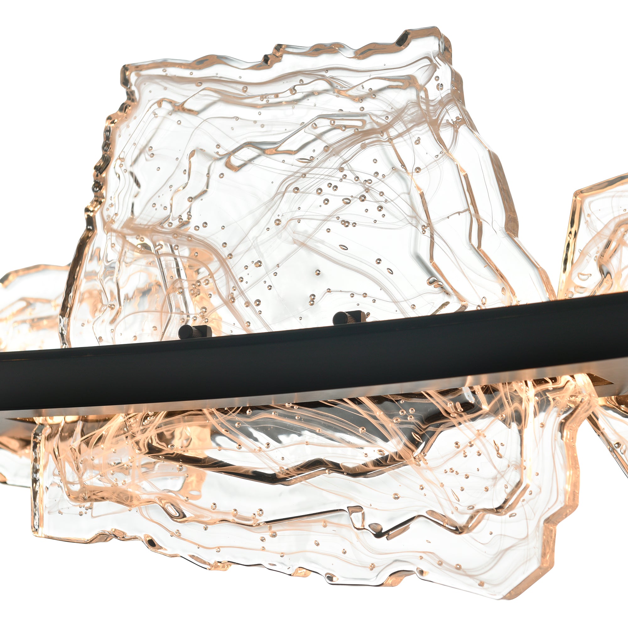 Arcus Chandeliers Integrated LED Black Glass