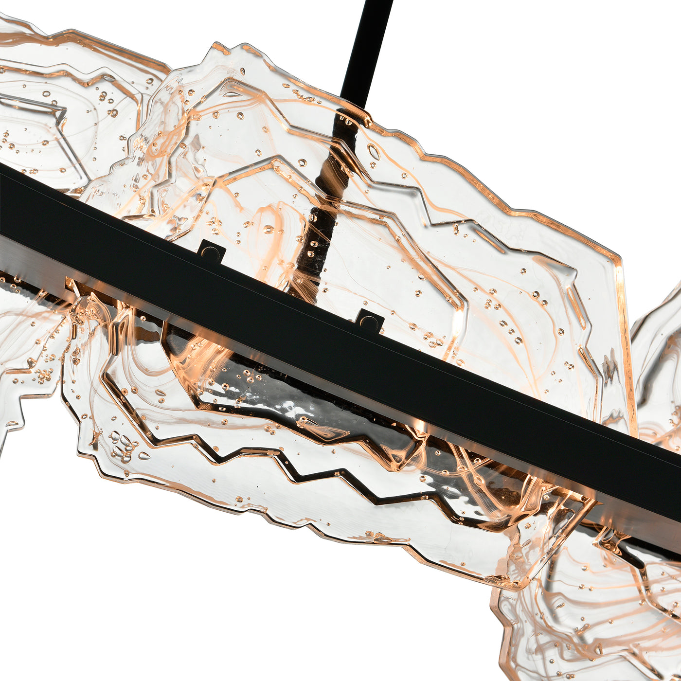 Arcus Chandeliers Integrated LED Black Glass