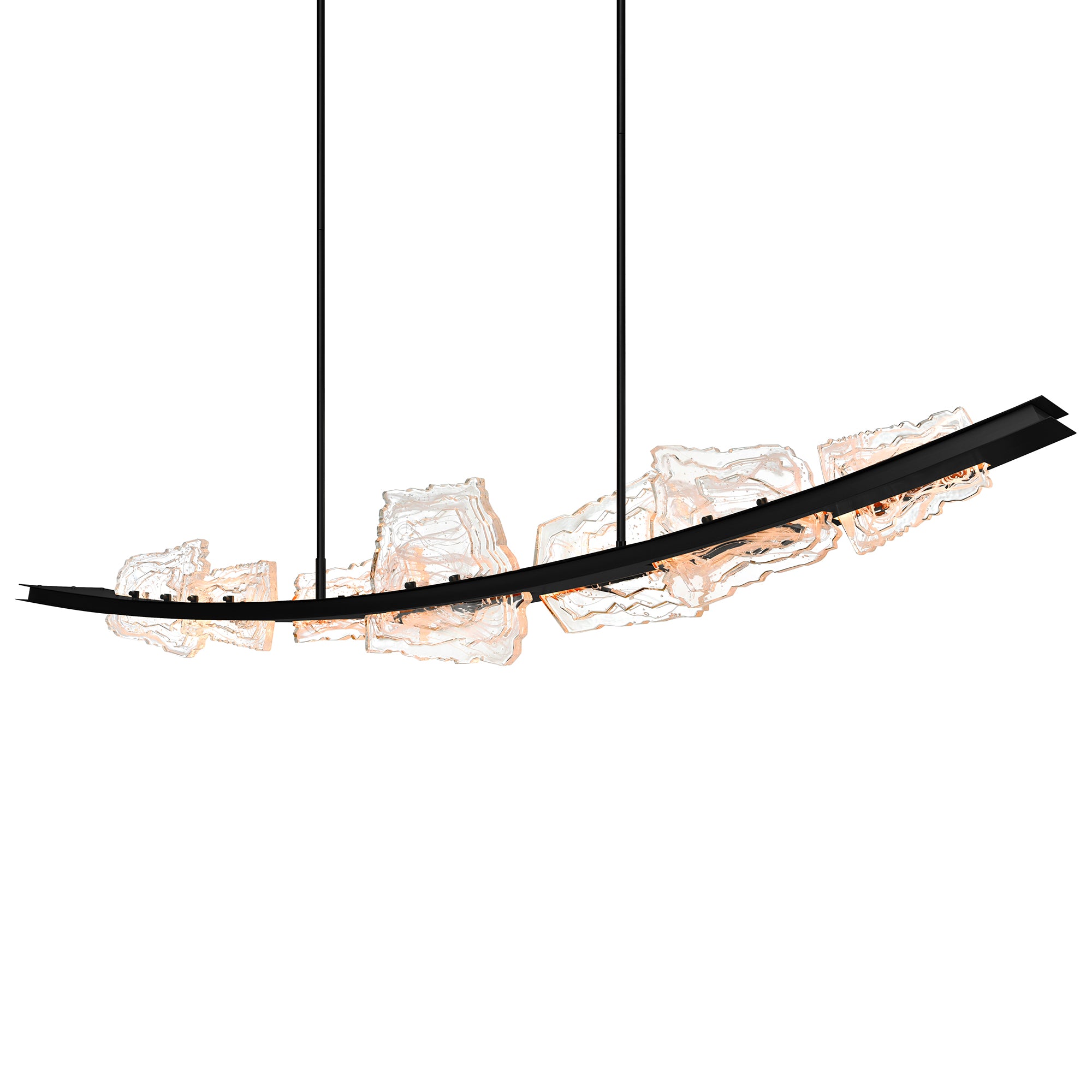 Arcus Chandeliers LED Black 70in Glass