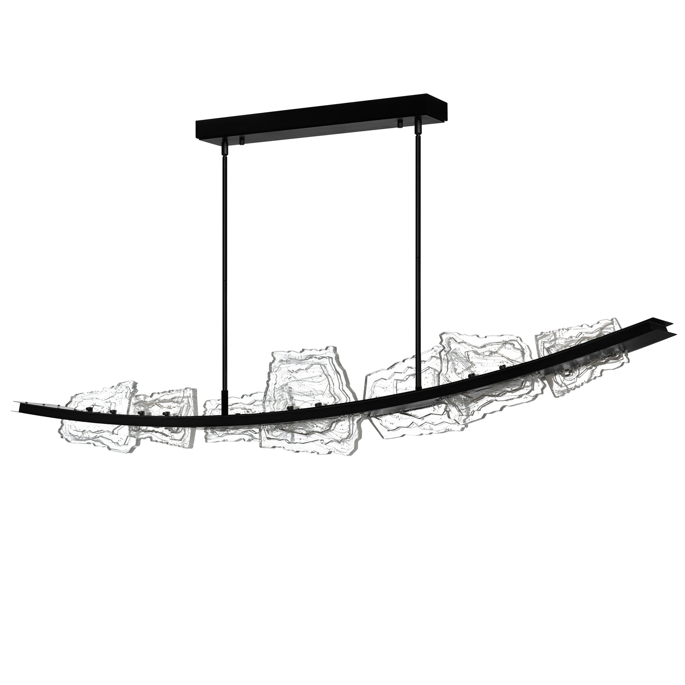 Arcus Chandeliers LED Black 70in Glass