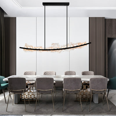 Arcus Chandeliers LED Black 70in Glass
