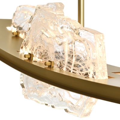 Arcus Chandeliers 7 Light Brass Handmade Glass