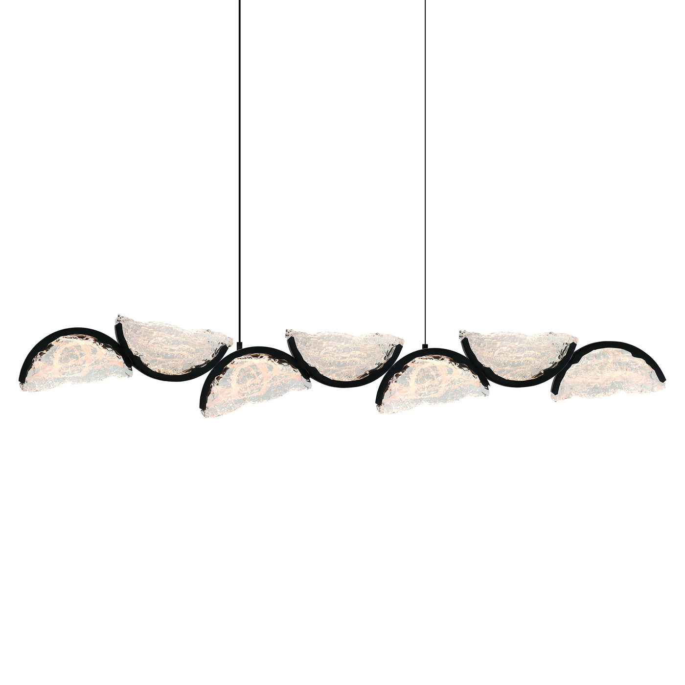 Moon Chandeliers Black Handcrafted LED 54in