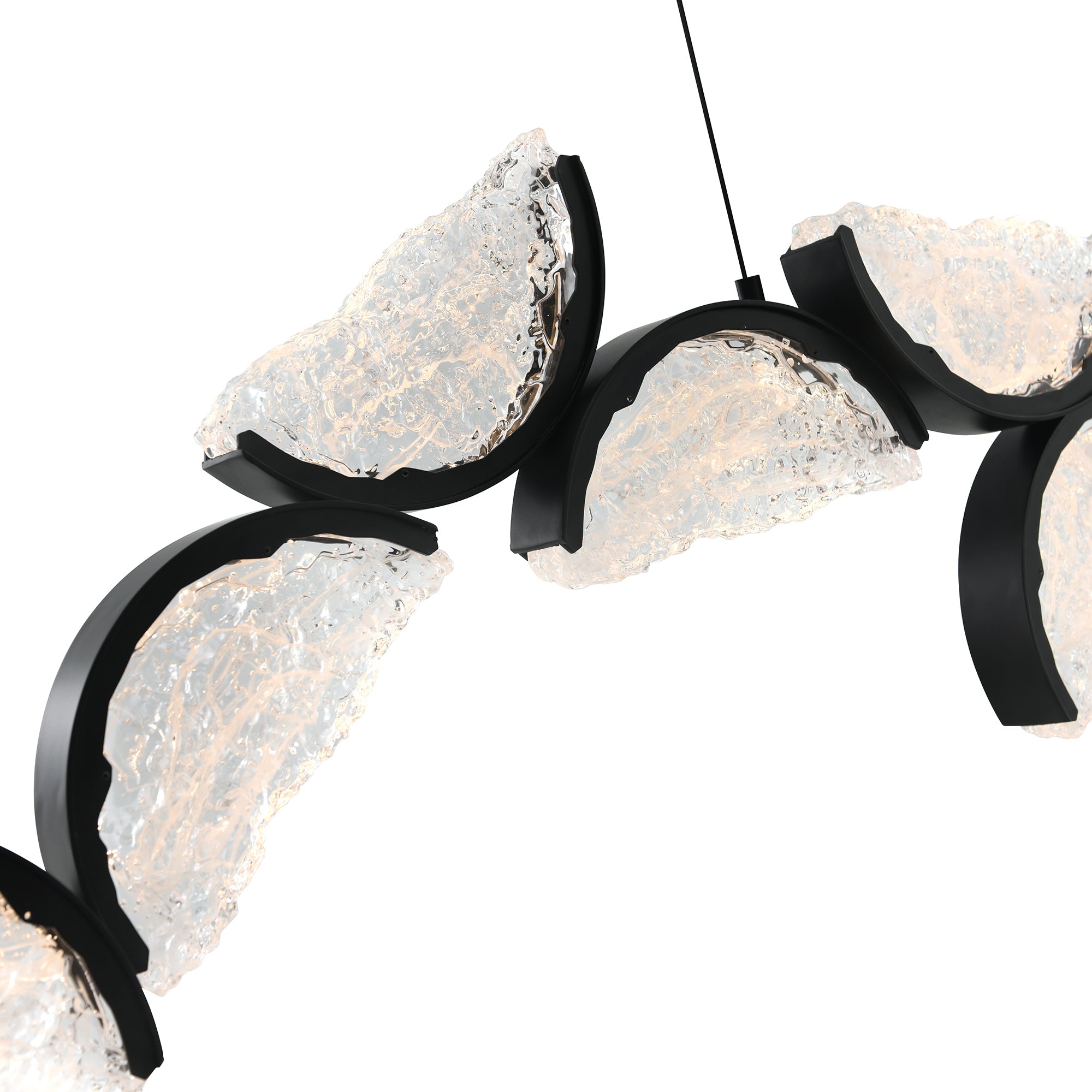 Moon Chandeliers Black Handcrafted LED 54in
