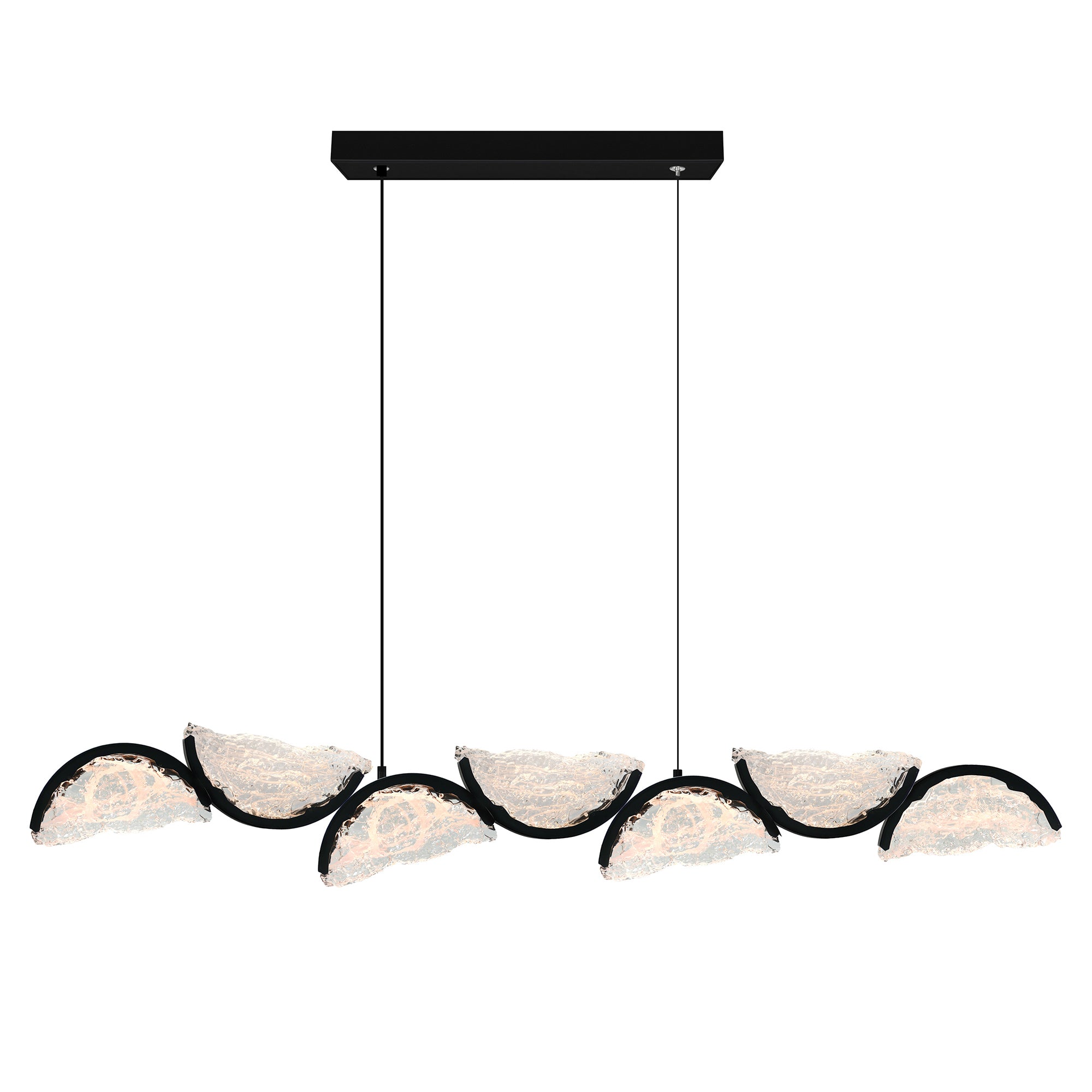 Moon Chandeliers Black Handcrafted LED 54in