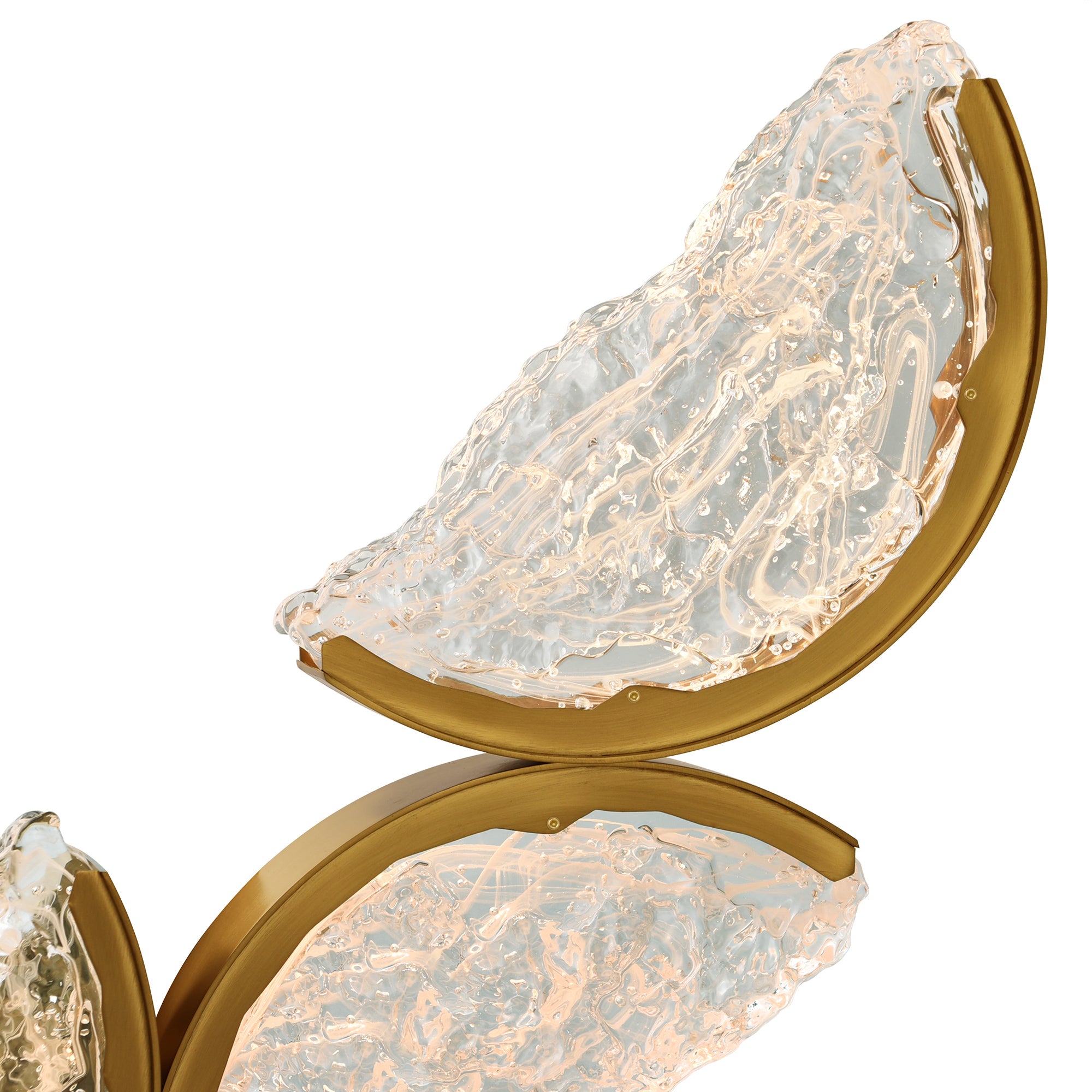 Moon Chandeliers 54in Brass Handcrafted Glass
