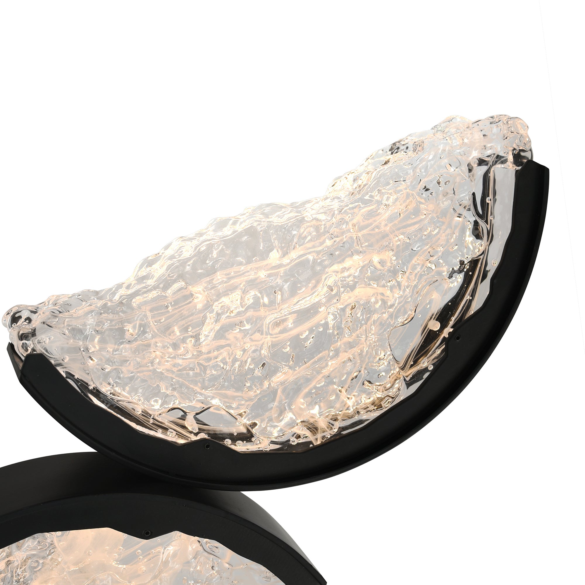 Moon Chandeliers 70in Black Handcrafted Glass