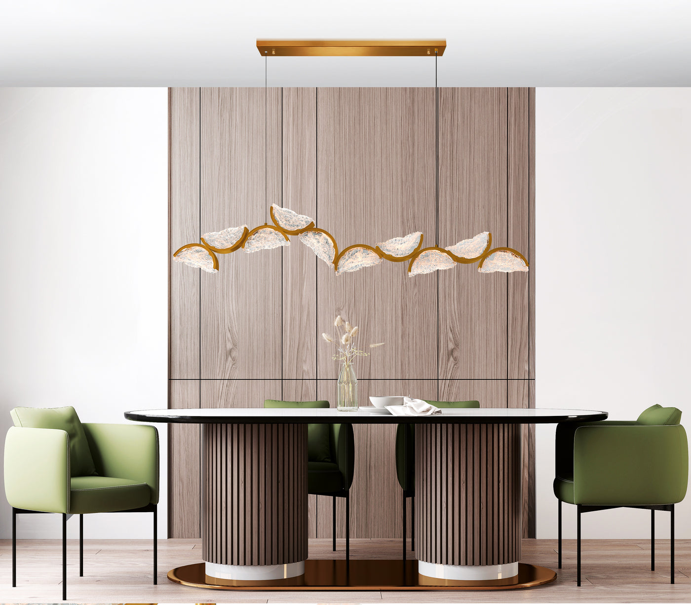 Moon Chandeliers Brass Handcrafted Glass