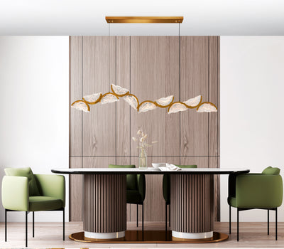 Moon Chandeliers Brass Handcrafted Glass